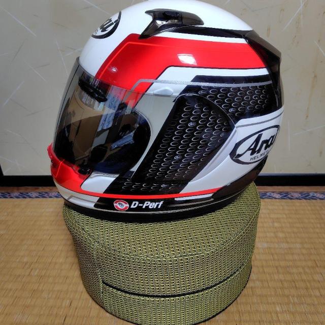アライ D-perf フルフェイスヘルメット ホワイト/レッド サイズ S < 自動車/バイク アライ D-perf フルフェイスヘルメット ホワイト/レッド サイズ S < 自動車/バイク