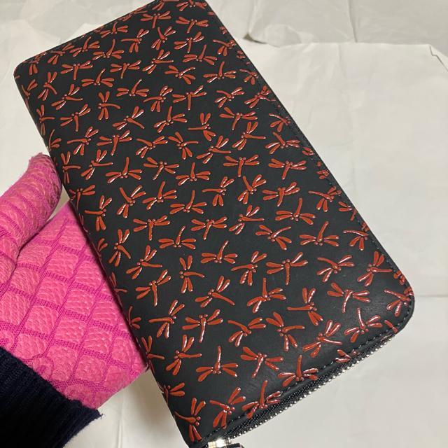 【美品】【エルシオン】【日本製】 鹿(印伝) / ラウンドファスナー 長財布 トンボ柄 < 女性ファッション 【美品】【エルシオン】【日本製】 鹿(印伝) / ラウンドファスナー 長財布 トンボ柄 < 女性ファッションの