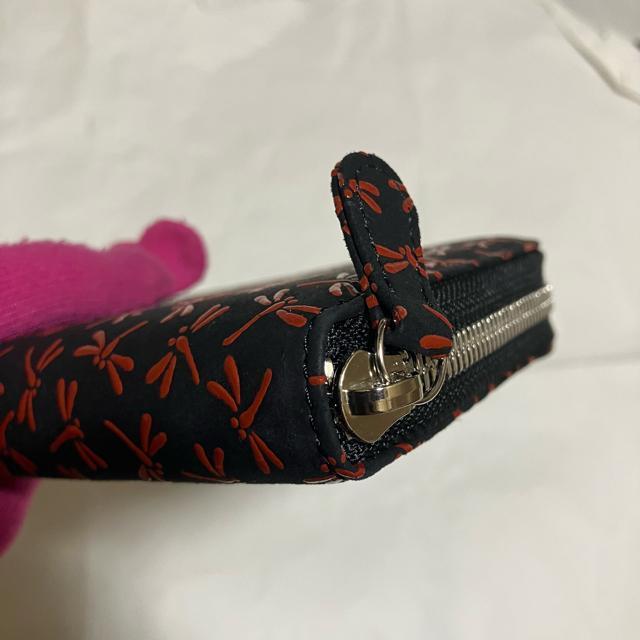 【美品】【エルシオン】【日本製】 鹿(印伝) / ラウンドファスナー 長財布 トンボ柄 < 女性ファッション 【美品】【エルシオン】【日本製】 鹿(印伝) / ラウンドファスナー 長財布 トンボ柄 < 女性ファッションの