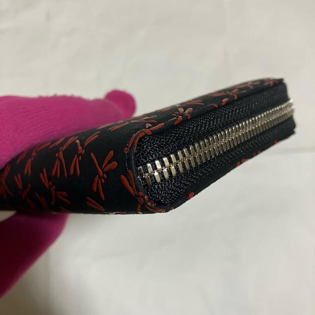 【美品】【エルシオン】【日本製】 鹿(印伝) / ラウンドファスナー 長財布 トンボ柄 < 女性ファッション 【美品】【エルシオン】【日本製】 鹿(印伝) / ラウンドファスナー 長財布 トンボ柄 < 女性ファッションの