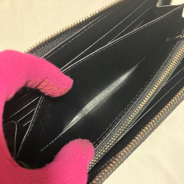 【美品】【エルシオン】【日本製】 鹿(印伝) / ラウンドファスナー 長財布 トンボ柄 < 女性ファッション 【美品】【エルシオン】【日本製】 鹿(印伝) / ラウンドファスナー 長財布 トンボ柄 < 女性ファッションの