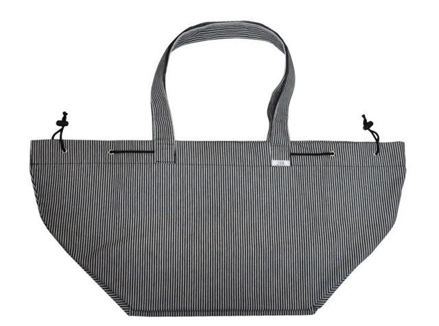 ブラックヒッコリーデニムレジカゴ型バスケットエコバッグ < 女性ファッション  ブラックヒッコリーデニムレジカゴ型バスケットエコバッグ < 女性ファッションの