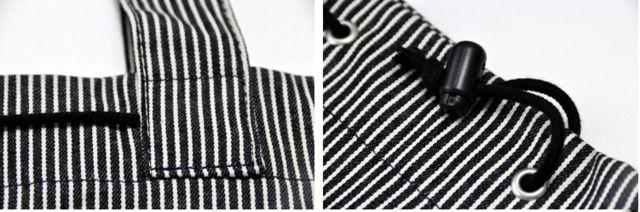 ブラックヒッコリーデニムレジカゴ型バスケットエコバッグ < 女性ファッション  ブラックヒッコリーデニムレジカゴ型バスケットエコバッグ < 女性ファッションの