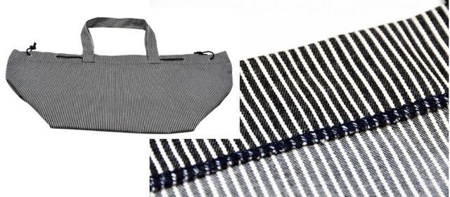 ブラックヒッコリーデニムレジカゴ型バスケットエコバッグ < 女性ファッション  ブラックヒッコリーデニムレジカゴ型バスケットエコバッグ < 女性ファッションの