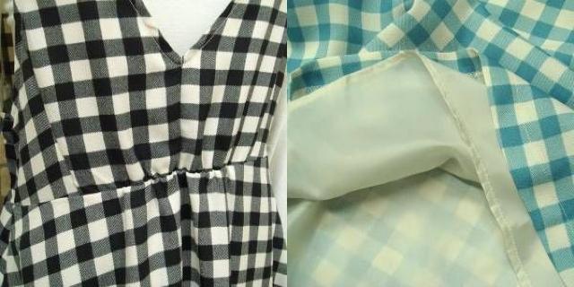 定価4212円◆モノトーン チェック Aライン フレア ワンピース M < 女性ファッション  定価4212円◆モノトーン チェック Aライン フレア ワンピース M < 女性ファッションの