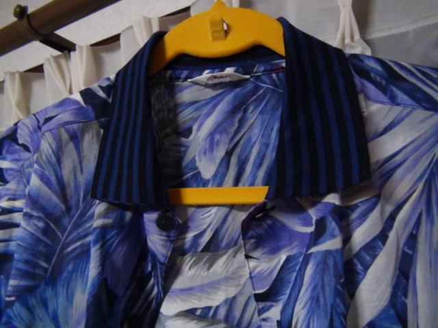 トップのポロシャツ襟アロハシャツ(L)日本製 紫色!。 < 男性ファッション  トップのポロシャツ襟アロハシャツ(L)日本製 紫色!。 < 男性ファッションの