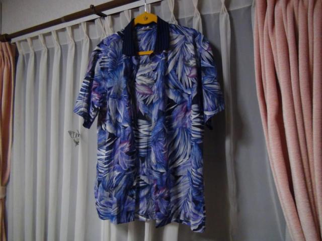 トップのポロシャツ襟アロハシャツ(L)日本製 紫色!。 < 男性ファッション  トップのポロシャツ襟アロハシャツ(L)日本製 紫色!。 < 男性ファッションの