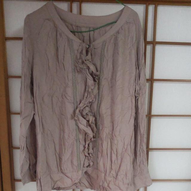★新品★シワ加工ブラウス★LL★重ね着用★大きいサイズ★ < 女性ファッション  ★新品★シワ加工ブラウス★LL★重ね着用★大きいサイズ★  < 女性ファッションの