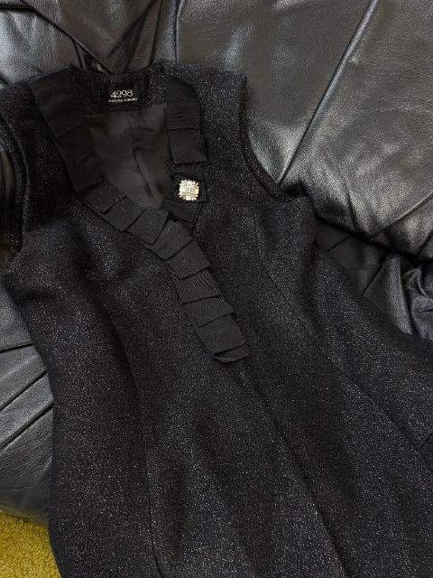 4298シズカコムロ/コムロシズカ/シヅカコムロ/コムロシヅカグログラン襟豪華クリスタルビジュー付ロングジレ/ロングベスト/黒 < ブランド 4298シズカコムロ/コムロシズカ/シヅカコムロ/コムロシヅカグログラン襟豪華クリスタルビジュー付ロングジレ/ロングベスト/黒 < ブランドの