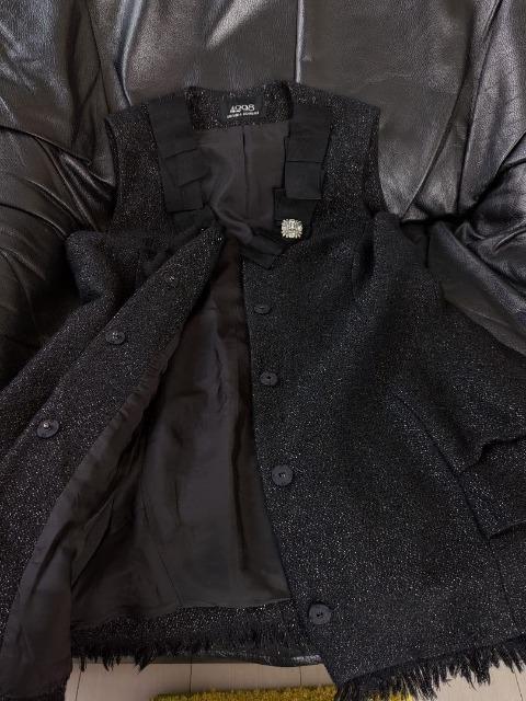 4298シズカコムロ/コムロシズカ/シヅカコムロ/コムロシヅカグログラン襟豪華クリスタルビジュー付ロングジレ/ロングベスト/黒 < ブランド 4298シズカコムロ/コムロシズカ/シヅカコムロ/コムロシヅカグログラン襟豪華クリスタルビジュー付ロングジレ/ロングベスト/黒 < ブランドの