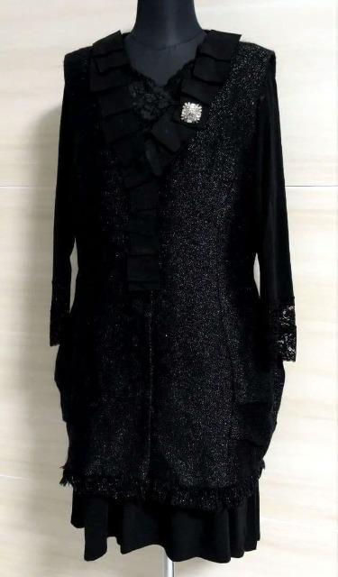 4298シズカコムロ/コムロシズカ/シヅカコムロ/コムロシヅカグログラン襟豪華クリスタルビジュー付ロングジレ/ロングベスト/黒 < ブランド 4298シズカコムロ/コムロシズカ/シヅカコムロ/コムロシヅカグログラン襟豪華クリスタルビジュー付ロングジレ/ロングベスト/黒 < ブランドの