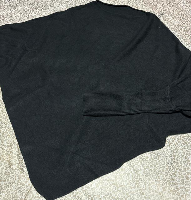 ゆったり ニット ドルマン セーター 裾不規則 ブラック 大きいサイズ < 女性ファッション ゆったり ニット ドルマン セーター 裾不規則 ブラック 大きいサイズ < 女性ファッションの