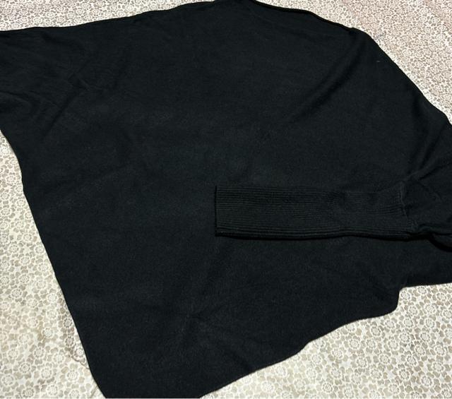 ゆったり ニット ドルマン セーター 裾不規則 ブラック 大きいサイズ < 女性ファッション ゆったり ニット ドルマン セーター 裾不規則 ブラック 大きいサイズ < 女性ファッションの