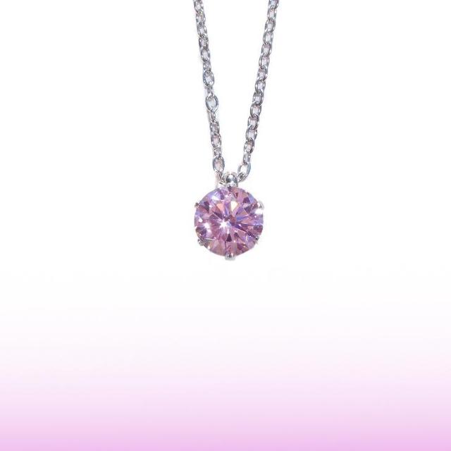 送料無料 即買い:H&C 対アレルギーサージカルステンレス一粒 ピンク CZネックレス(6mm < 女性アクセサリー/時計 送料無料 即買い:H&C 対アレルギーサージカルステンレス一粒 ピンク CZネックレス(6mm < 女性アクセサリー/時計の