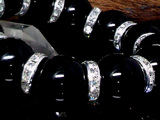 天然オニキス16ミリ銀ロンデル黒瑪瑙数珠 < 男性アクセサリー/時計  天然オニキス16ミリ銀ロンデル黒瑪瑙数珠 < 男性アクセサリー/時計の