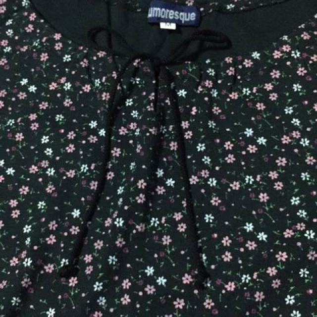 小花柄 半袖カットソー リボン Mサイズ < 女性ファッション  小花柄 半袖カットソー リボン Mサイズ < 女性ファッションの