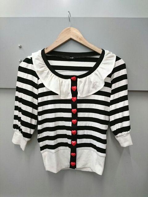 one spo☆ボーダー七分袖カーディガン < ブランド one spo☆ボーダー七分袖カーディガン < ブランドの