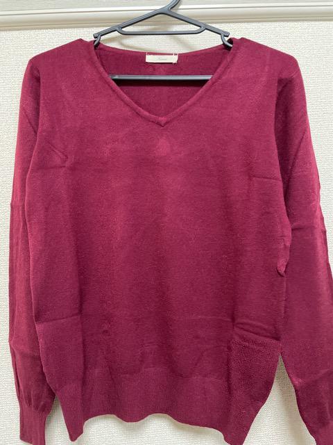新品.未使用品肌ざわりの良いV薄手ニットセーター < 女性ファッション  新品.未使用品肌ざわりの良いV薄手ニットセーター  < 女性ファッションの