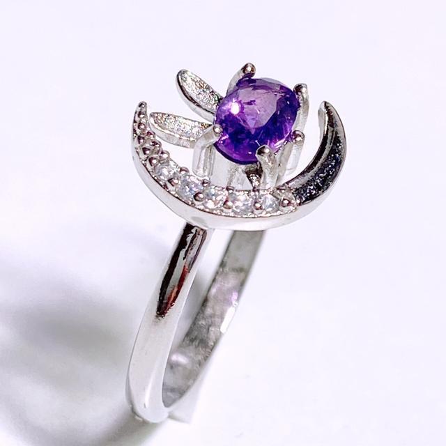 0.5ct アメジスト ムーンラビットリング フリーサイズ < 女性アクセサリー/時計  0.5ct アメジスト ムーンラビットリング フリーサイズ < 女性アクセサリー/時計の