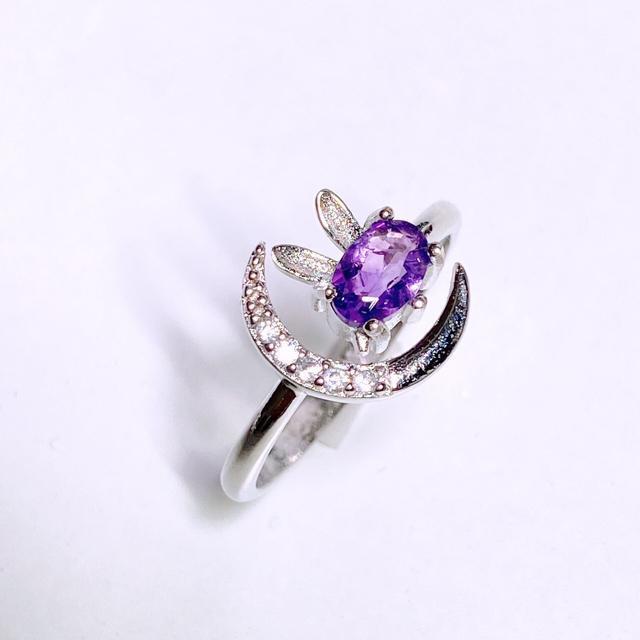 0.5ct アメジスト ムーンラビットリング フリーサイズ < 女性アクセサリー/時計  0.5ct アメジスト ムーンラビットリング フリーサイズ < 女性アクセサリー/時計の