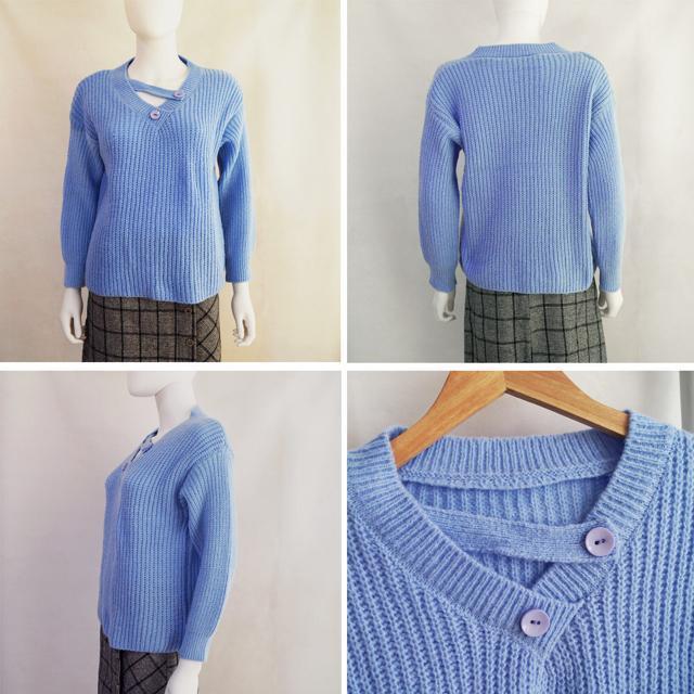 送料無料 新品 ニットトップス 春秋冬 畦編みニット < 女性ファッション  送料無料 新品 ニットトップス 春秋冬 畦編みニット < 女性ファッションの
