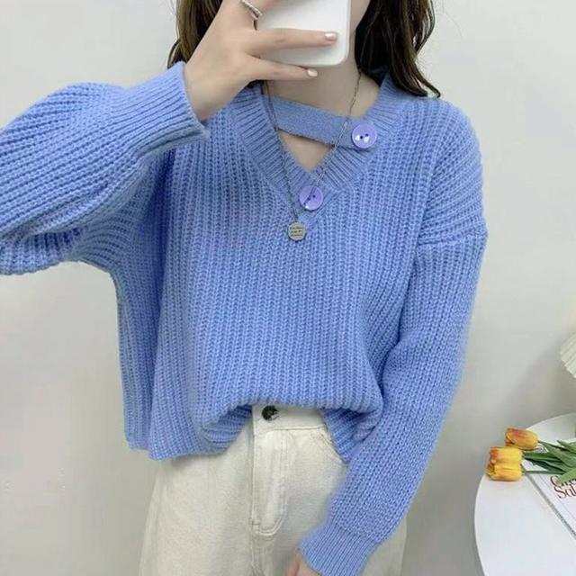 送料無料 新品 ニットトップス 春秋冬 畦編みニット < 女性ファッション  送料無料 新品 ニットトップス 春秋冬 畦編みニット < 女性ファッションの