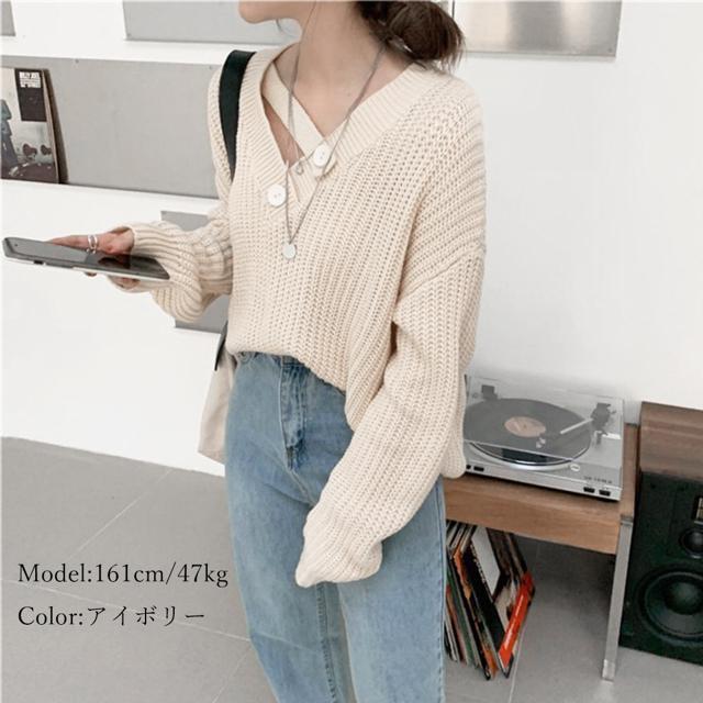 送料無料 新品 ニットトップス 春秋冬 畦編みニット < 女性ファッション  送料無料 新品 ニットトップス 春秋冬 畦編みニット < 女性ファッションの