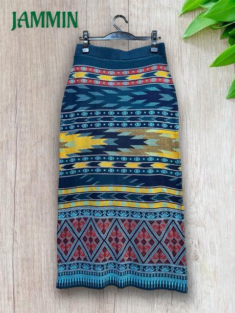 アジアン柄ニットスカート エスニック 個性派 ロングスカート アジアン < 女性ファッション アジアン柄ニットスカート エスニック 個性派 ロングスカート アジアン < 女性ファッションの