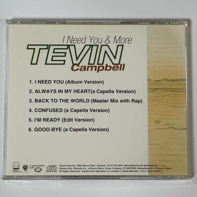 Tevin Campbell / I Need You & More < CD/DVD/ビデオ Tevin Campbell / I Need You & More < CD/DVD/ビデオの