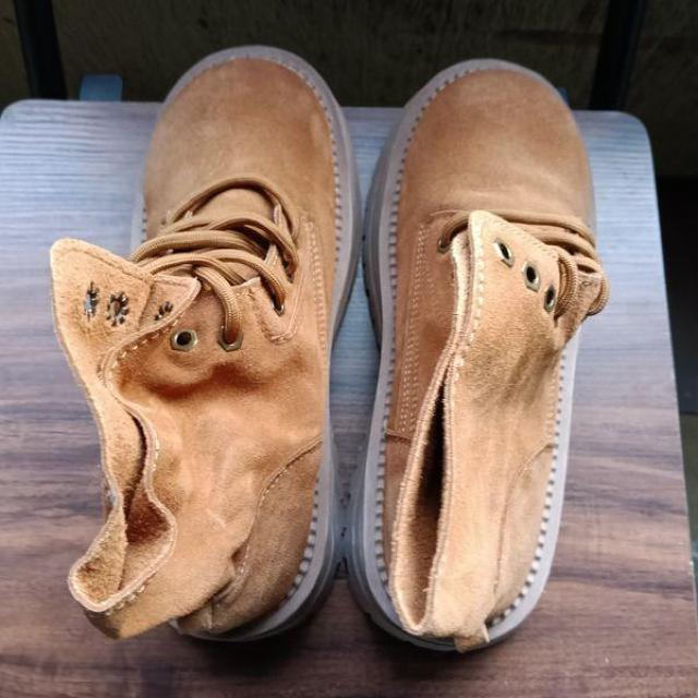 新品 23.5cm レディース ブーツ ブラウン 厚底 シューズ サイドゴア < 女性ファッション 新品 23.5cm レディース ブーツ ブラウン 厚底 シューズ サイドゴア < 女性ファッションの