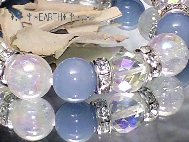天然石★64面カットアクアオーラ水晶・オーラクラック水晶・エンジェライト数珠 < 女性アクセサリー/時計 天然石★64面カットアクアオーラ水晶・オーラクラック水晶・エンジェライト数珠 < 女性アクセサリー/時計の