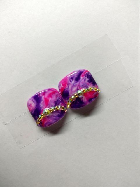 LBNYLA☆親指ペディ♪パープルピンク系マーブルタイダイ < 香水/コスメ/ネイル  LBNYLA☆親指ペディ♪パープルピンク系マーブルタイダイ < 香水/コスメ/ネイルの