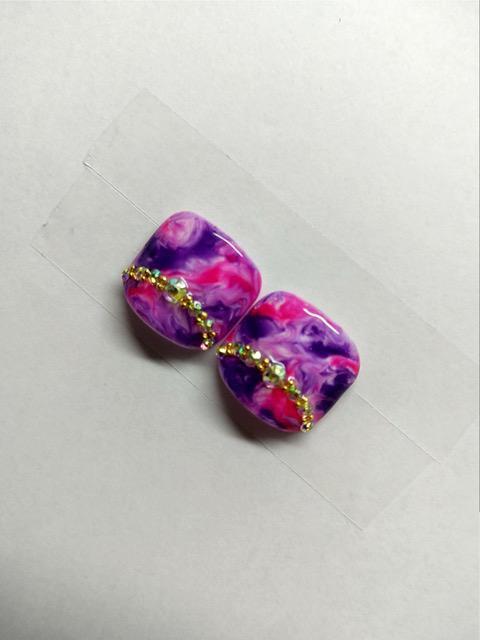 LBNYLA☆親指ペディ♪パープルピンク系マーブルタイダイ < 香水/コスメ/ネイル  LBNYLA☆親指ペディ♪パープルピンク系マーブルタイダイ < 香水/コスメ/ネイルの