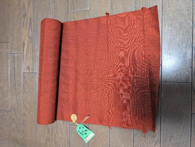 反物、名古屋帯、正絹、れんが色無地 < 女性ファッション  反物、名古屋帯、正絹、れんが色無地  < 女性ファッションの