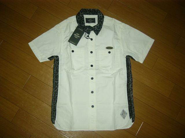 新品クライミーCRIMIE半袖ワークシャツS白黒レオパード柄切替 < ブランド  新品クライミーCRIMIE半袖ワークシャツS白黒レオパード柄切替  < ブランドの