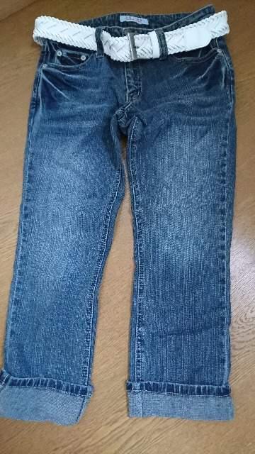 Honeys☆ロールアップ七分丈☆白ベルト付きデニム☆M☆新品 < ブランド Honeys☆ロールアップ七分丈☆白ベルト付きデニム☆M☆新品 < ブランドの