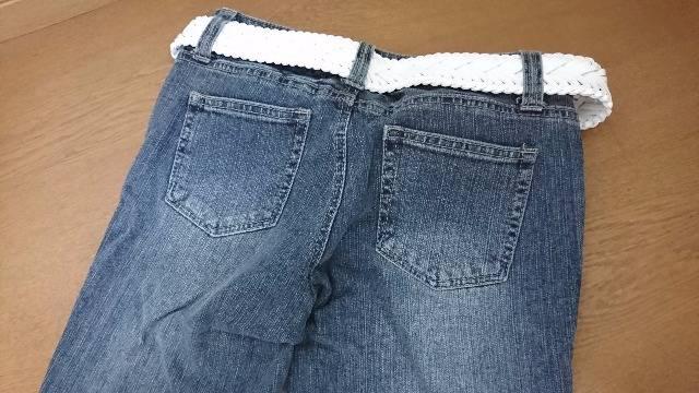 Honeys☆ロールアップ七分丈☆白ベルト付きデニム☆M☆新品 < ブランド Honeys☆ロールアップ七分丈☆白ベルト付きデニム☆M☆新品 < ブランドの