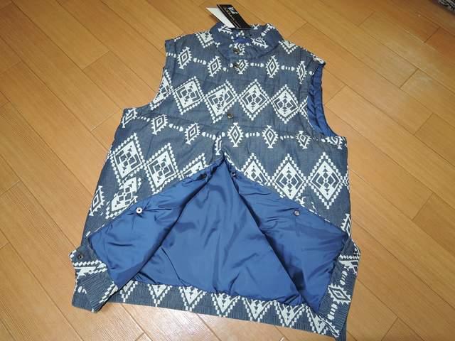 新品ソフネットSOPHNET.ネイティブ柄デニム染めベストMダウン < ブランド  新品ソフネットSOPHNET.ネイティブ柄デニム染めベストMダウン < ブランドの