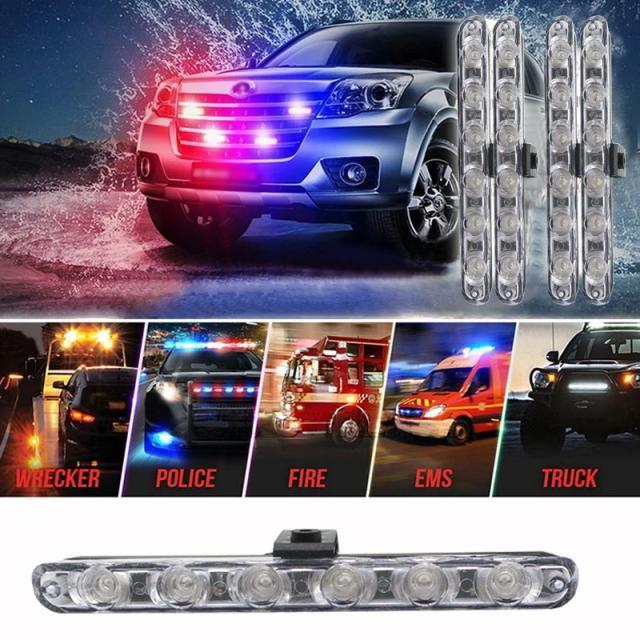 リモコン式 USAパトカー回転灯 4連 警察LED警告灯 ブルーとレッドLEDが点滅フラッシュ リモコンで点灯パターンを選択OK < 自動車/バイク リモコン式 USAパトカー回転灯 4連 警察LED警告灯 ブルーとレッドLEDが点滅フラッシュ リモコンで点灯パターンを選択OK < 自動車/バイク