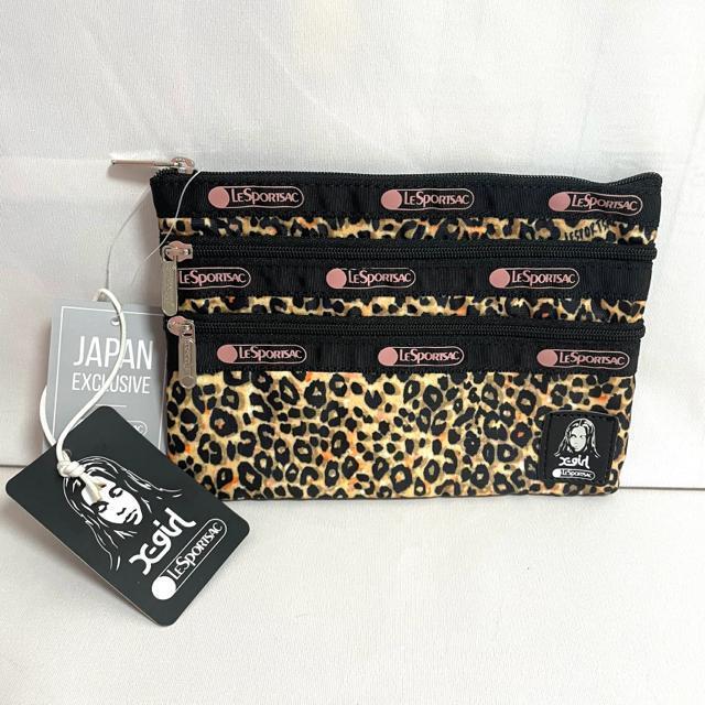 ★新品未使用★LeSportsac レスポートサック X-girl ヒョウ柄 3つ収納 ポーチ 7158 送料無料 < 女性ファッション  ★新品未使用★LeSportsac レスポートサック X-girl ヒョウ柄 3つ収納 ポーチ 7158 送料無料  < 女性ファッションの