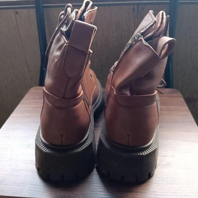 新品 25cm レディース ブーツ ブラウン 厚底 シューズ ショートブーツ < 女性ファッション 新品 25cm レディース ブーツ ブラウン 厚底 シューズ ショートブーツ < 女性ファッションの