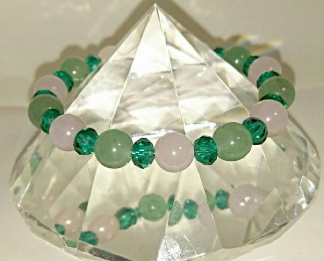 恋愛☆ローズクォーツ&アベンチュリン☆ブレス☆16.5p < 女性アクセサリー/時計 恋愛☆ローズクォーツ&アベンチュリン☆ブレス☆16.5p < 女性アクセサリー/時計の