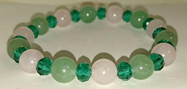 恋愛☆ローズクォーツ&アベンチュリン☆ブレス☆16.5p < 女性アクセサリー/時計 恋愛☆ローズクォーツ&アベンチュリン☆ブレス☆16.5p < 女性アクセサリー/時計の