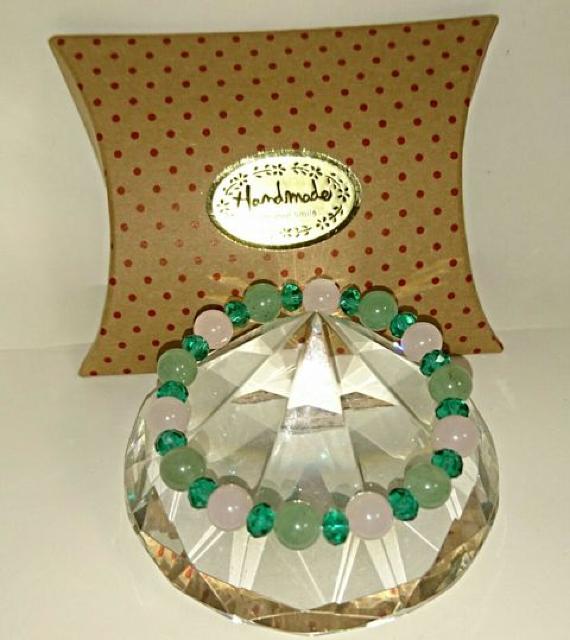 恋愛☆ローズクォーツ&アベンチュリン☆ブレス☆16.5p < 女性アクセサリー/時計 恋愛☆ローズクォーツ&アベンチュリン☆ブレス☆16.5p < 女性アクセサリー/時計の