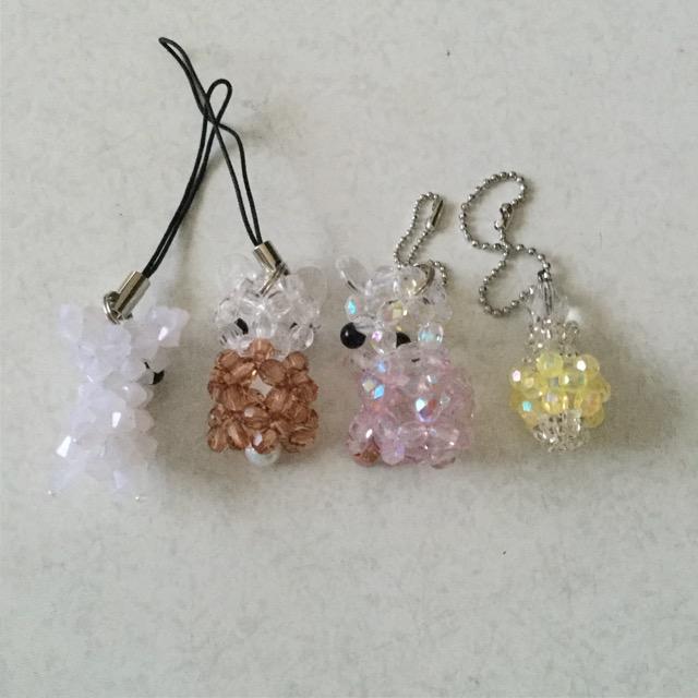 ハンドメイド ビーズストラップ 4ケ < ペット/手芸/園芸  ハンドメイド ビーズストラップ 4ケ < ペット/手芸/園芸の