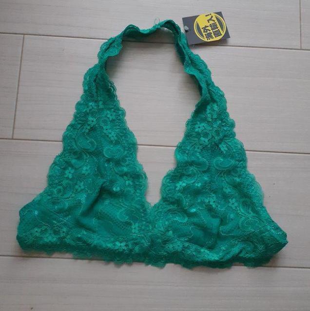 新品■可愛い♪レース ホルターネック ブラジャー インナー ストレッチ ヨガ◆ロイヤルグリーン◆M < 女性ファッション  新品■可愛い♪レース ホルターネック ブラジャー インナー ストレッチ ヨガ◆ロイヤルグリーン◆M  < 女性ファッションの