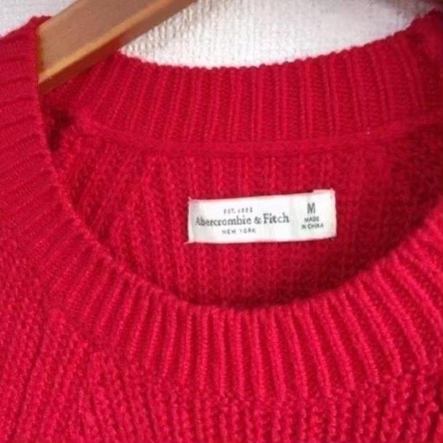 ◆Abercrombie & Fitch/アバクロ◆定番ざっくりニット★レッドM*ハワイ購入 < ブランド  ◆Abercrombie & Fitch/アバクロ◆定番ざっくりニット★レッドM*ハワイ購入 < ブランドの