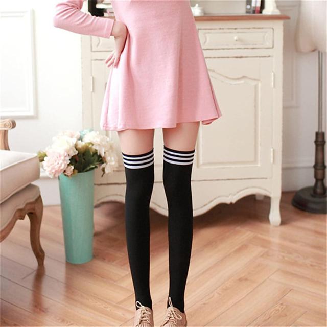 ネット最安値590円★人気3本ラインオーバーニーハイソックス F < 女性ファッション  ネット最安値590円★人気3本ラインオーバーニーハイソックス F < 女性ファッションの