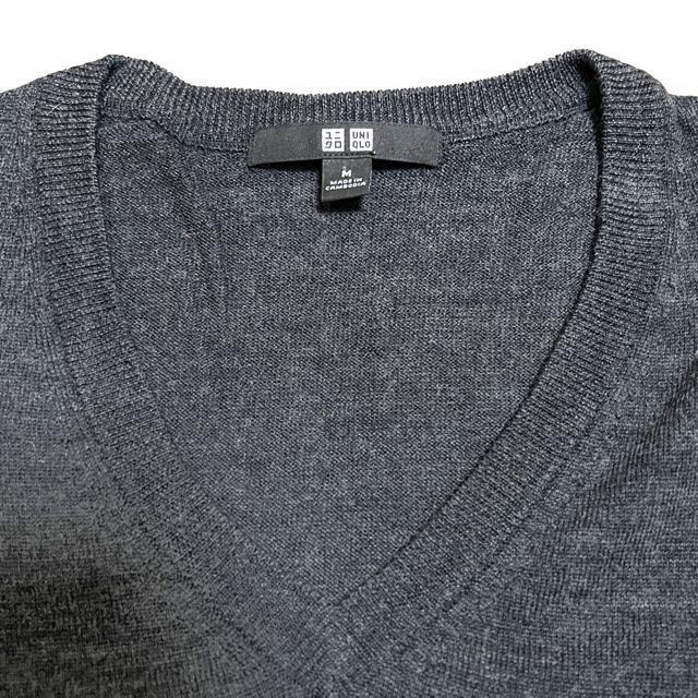 【美品】メリノウールV首ニット/UNIQLO/レディースM/グレー < ブランド  【美品】メリノウールV首ニット/UNIQLO/レディースM/グレー < ブランドの