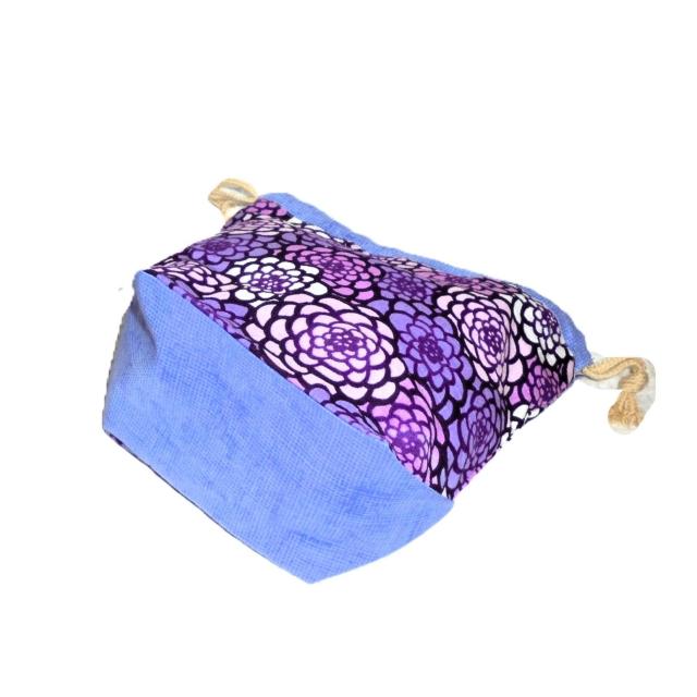 【底マチ幅が広い巾着】◆紫ピンク白ダリア◆裏地あり巾着 < 女性ファッション 【底マチ幅が広い巾着】◆紫ピンク白ダリア◆裏地あり巾着 < 女性ファッションの